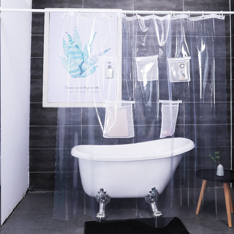 浴帘/浴帘peva/浴帘套装7件套/浴室帘/多彩浴帘杆产品图