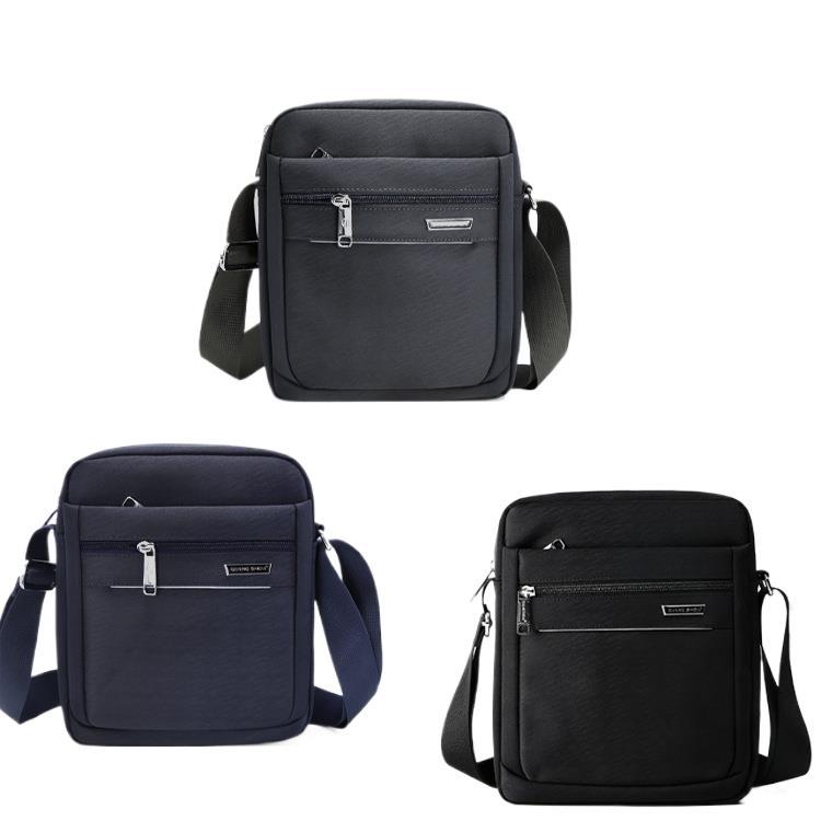 Casual business men's small shoulder bag, single-shoulder bag, men's crossbody bag, flat bag, vertical shoulder bag, waterproof Oxford cloth bag Item Picture