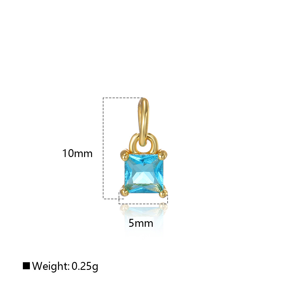DIY pendants, bracelets, necklaces, earrings and accessories made of small, unique geometric square colored zircon pic 2