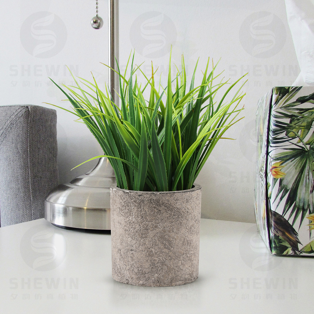 Xiyun Simulation potted Plant desktop decoration, cylindrical pulp pot, orchid, grass, green plant, bonsai, cross-border simulation plant