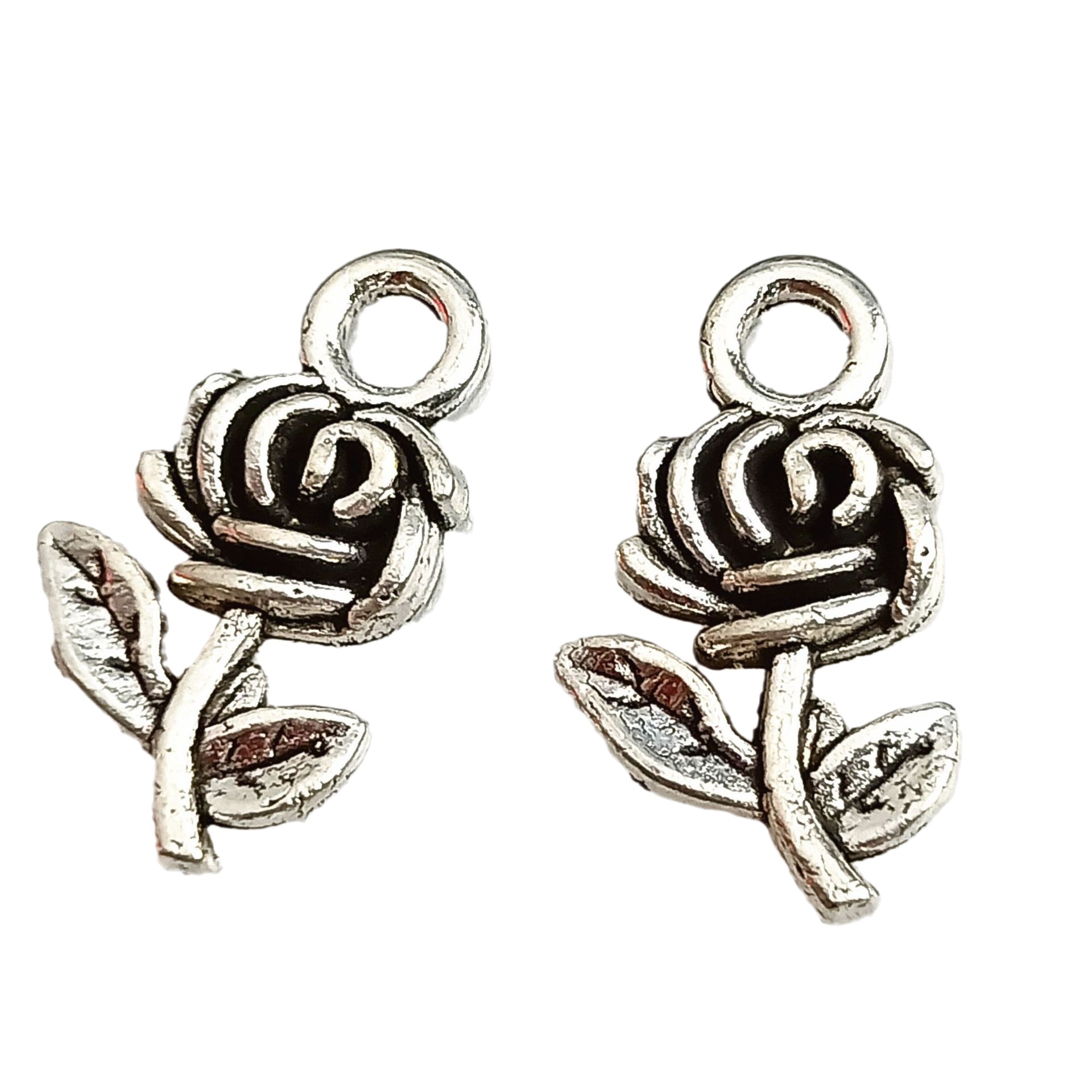 11*19Mm Rose Diy Creative Necklace Bracelet Earrings Plant Pendant Pendant Alloy Jewelry Accessories Wholesale Item Picture