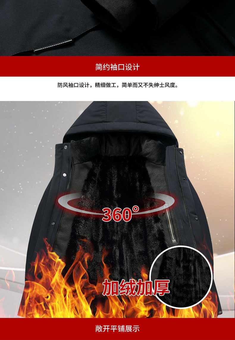 Romon wore a 90-inch white duck down jacket and a winter coat for his father. The middle-aged man added down and thickened clothes pic 4