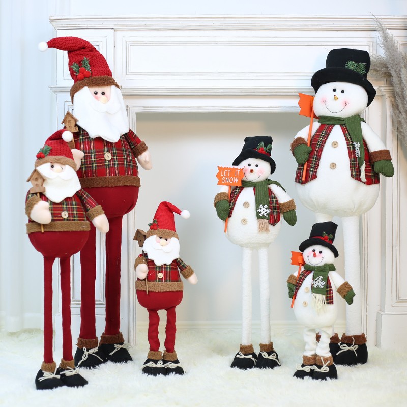 圣诞老人公仔摆件大玩偶雪人圣诞装饰商场酒店橱窗场景布置套装图