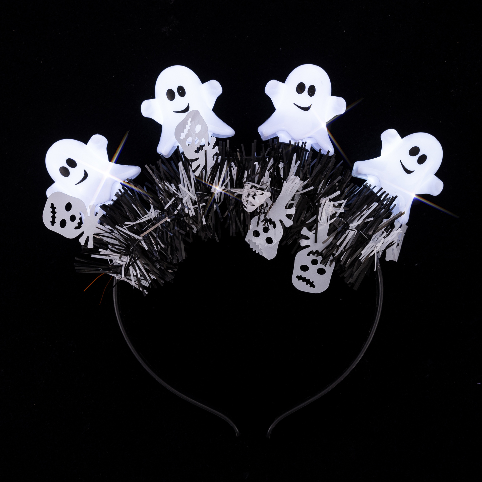 New Halloween Pumpkin Grimace Headband Festive Spirit Accessories Halloween Party Lane 4 Lights Glow Headband Specification drawing