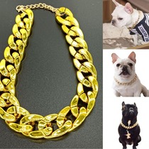 Pet Necklace Method Fight Teddy Pug Dog Bully Gold chain Small and medium-sized dog collar accessories