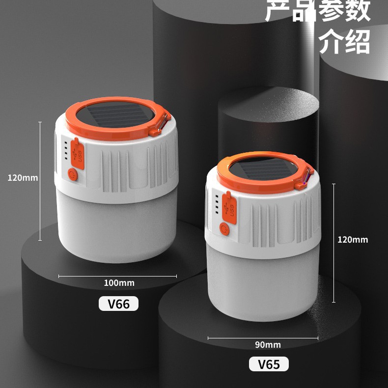 Solar-powered camping lamp, LED mobile outdoor emergency lighting lamp, USB charging, street stall night market remote control camping lamp Application Scenario