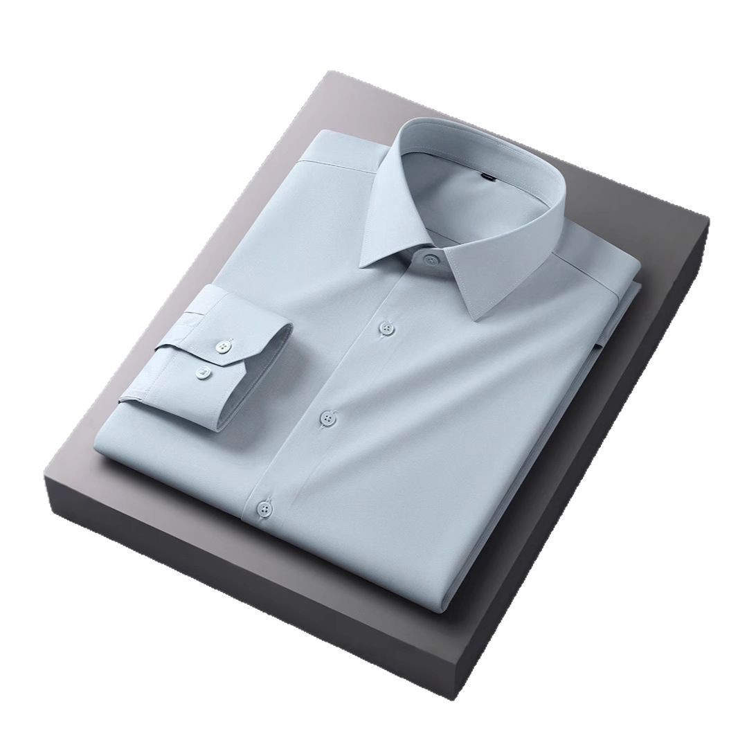 New Modal silk shirt for men, long-sleeved high-end shirt, smooth and wrinkle-resistant shirt, men's light luxury shirt Item Picture