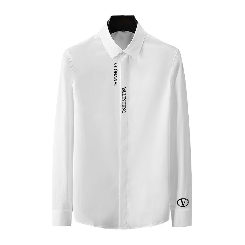 Spring and Autumn Fashion brand, slimming high-end European cotton long-sleeved shirt, men's embroidered word brand, casual and versatile shirt for men Item Picture