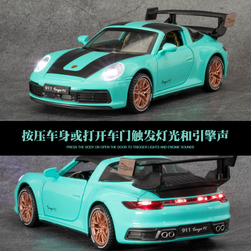 1:32 Porsche 911Targa4s Track Edition car model for Boys' metal toy car collection simulation Application Scenario