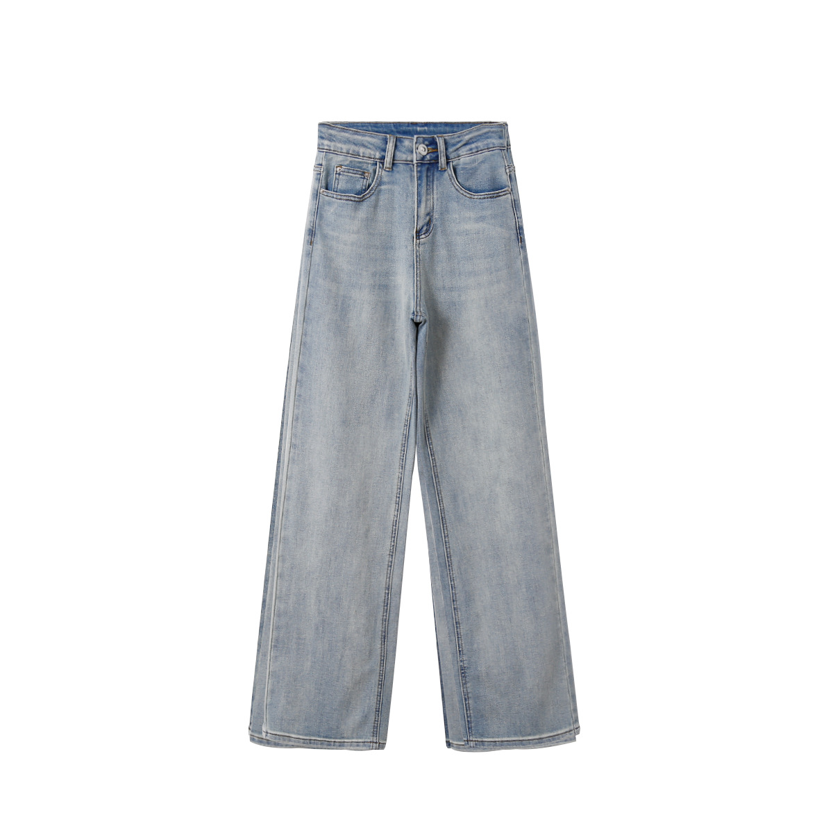 Korean chic washed cotton jeans for women 2023 summer new style narrow stretch wide-leg pants Item Picture