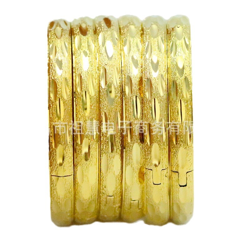 Wholesale TEMU cross-border 8mm Vietnam Nansha gold sequined car flower bracelet vacuum electroplated color-preserving women's fashion jewelry Item Picture