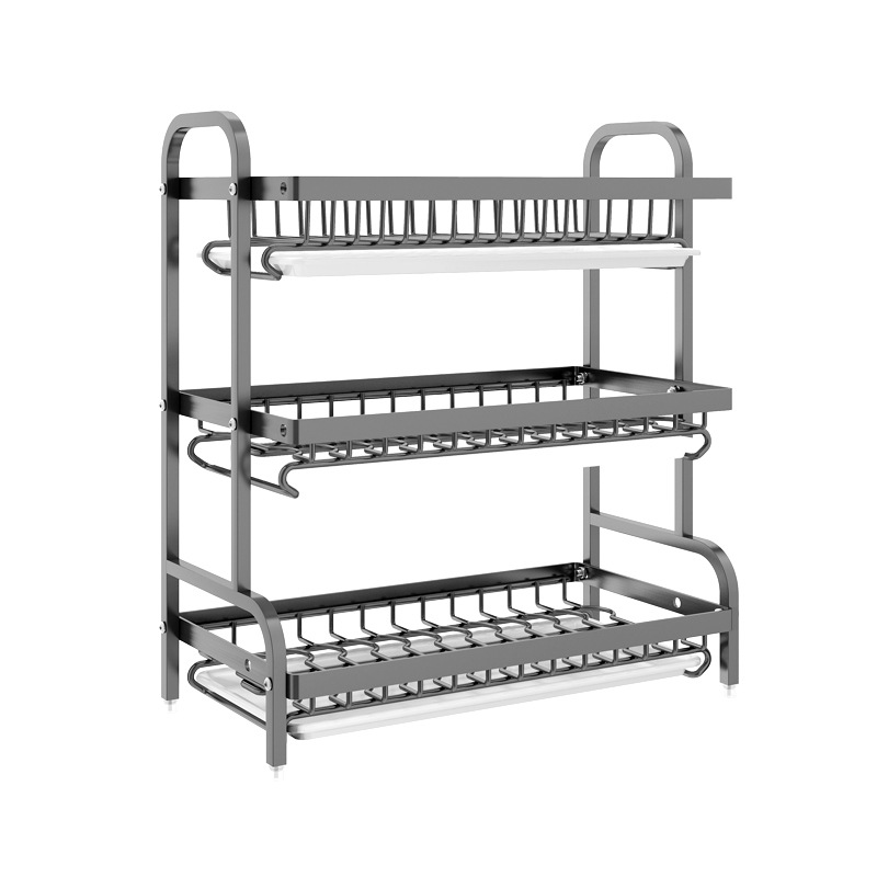 Cross-border kitchen storage rack, dish rack, plate and bowl storage rack, draining rack, chopstick and knife rack, multi-functional bowl and plate cabinet Item Picture
