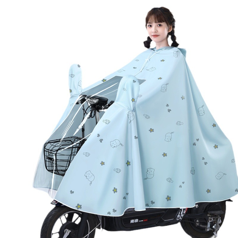 Electric bike raincoat, electric bike men's and women's oversized, full-body rainproof, new single-person fashionable raincoat Item Picture