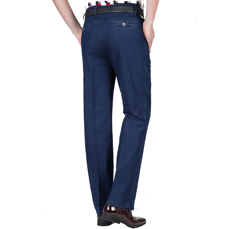 Middle-Aged Men's Jeans Autumn And Winter High-Waisted Loose Stretch Business Casual Denim Pants Men's Dad Pants Item Picture