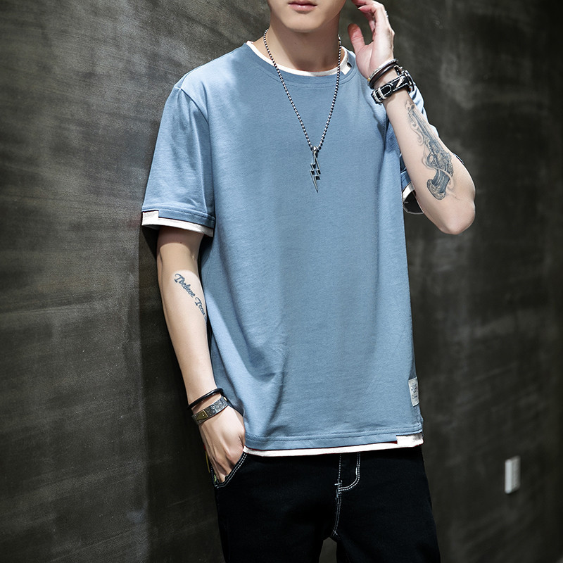 Men's T-shirts, new summer pure cotton clothing, youth half-sleeved shirts, men's round-neck tops, short sleeves, men's fashion Application Scenario