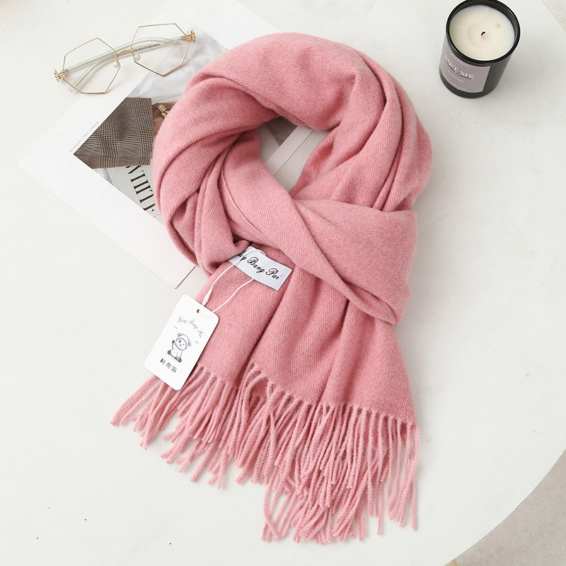 Solid Color Scarf Women's Winter All The Thick Men's Shawl Senior Sense New Autumn And Winter Imitation Cashmere Scarf Wholesale Application Scenario