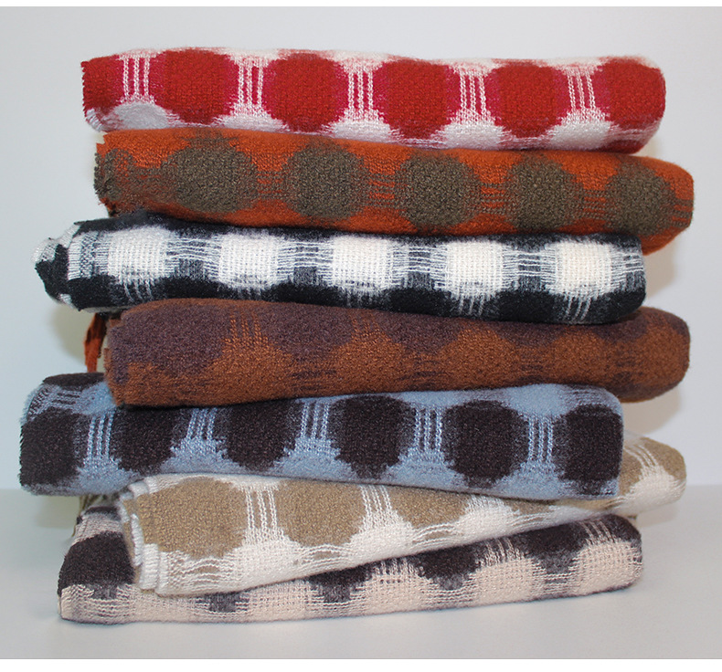 秋冬保暖新品显白圆点流苏仿羊绒围巾女加大加长款洋气围脖情侣男详情9