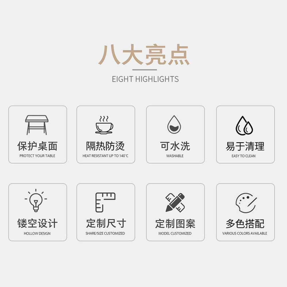 陶瓷杯垫/餐垫/茶几垫桌垫/圣诞节/木制杯垫材料产品图