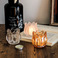 中古郁金香玻璃小烛台浪漫复古透明茶色餐桌蜡烛摆件家居饰白色（价格面议）图