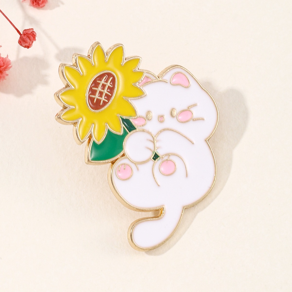 Graduation Season Won The Small Cat Student Exam Refueling Brooch College Entrance Examination Every Exam Will Pass Inspirational Metal Emblem Specification drawing