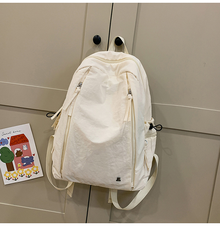 秀龙新款轻便双肩包女高中大学生通勤电脑书包纯色大容量旅行背包详情42