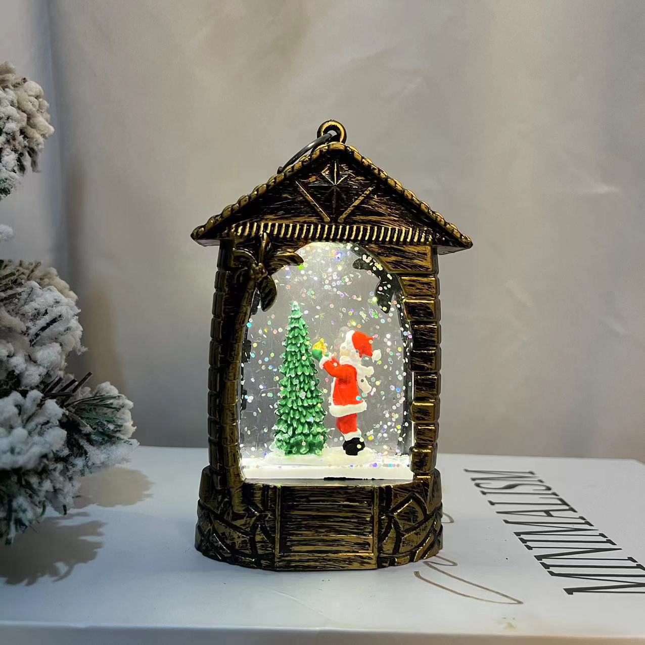 Christmas New Grass House Waterflood Light Led Light Creative Desktop Decoration Christmas Decorations Specification drawing