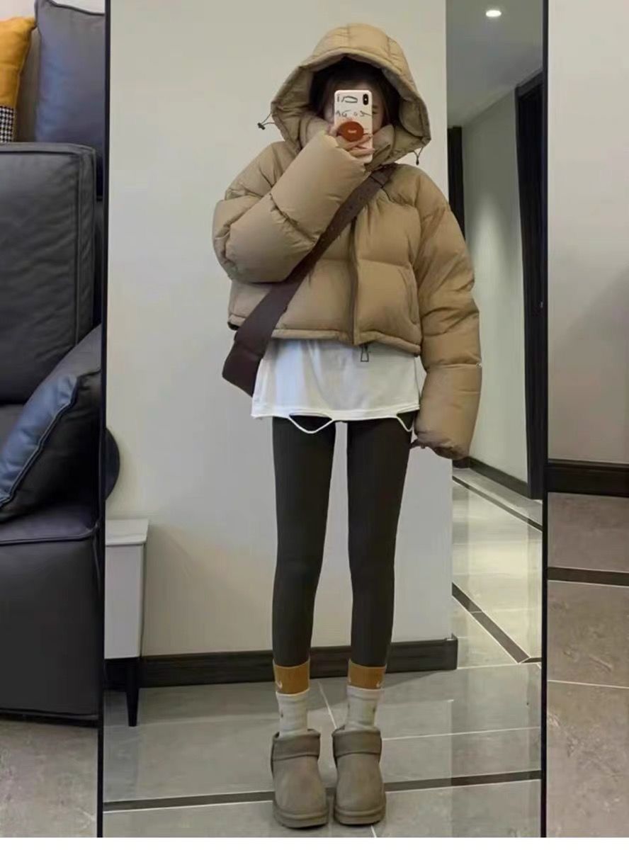 短款羽绒服女2025新款韩版小个子高腰加厚宽松面包服白鸭绒冬外套详情14