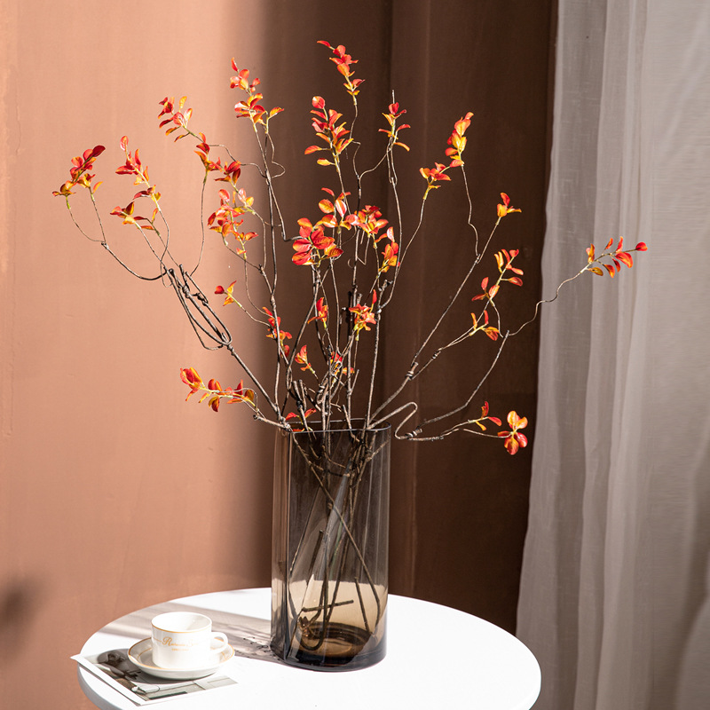 European-style new nurse-patterned vase, transparent hydroponic flower arrangement, colored glass vase, dried flower vase, living room decoration in three colors Specification image