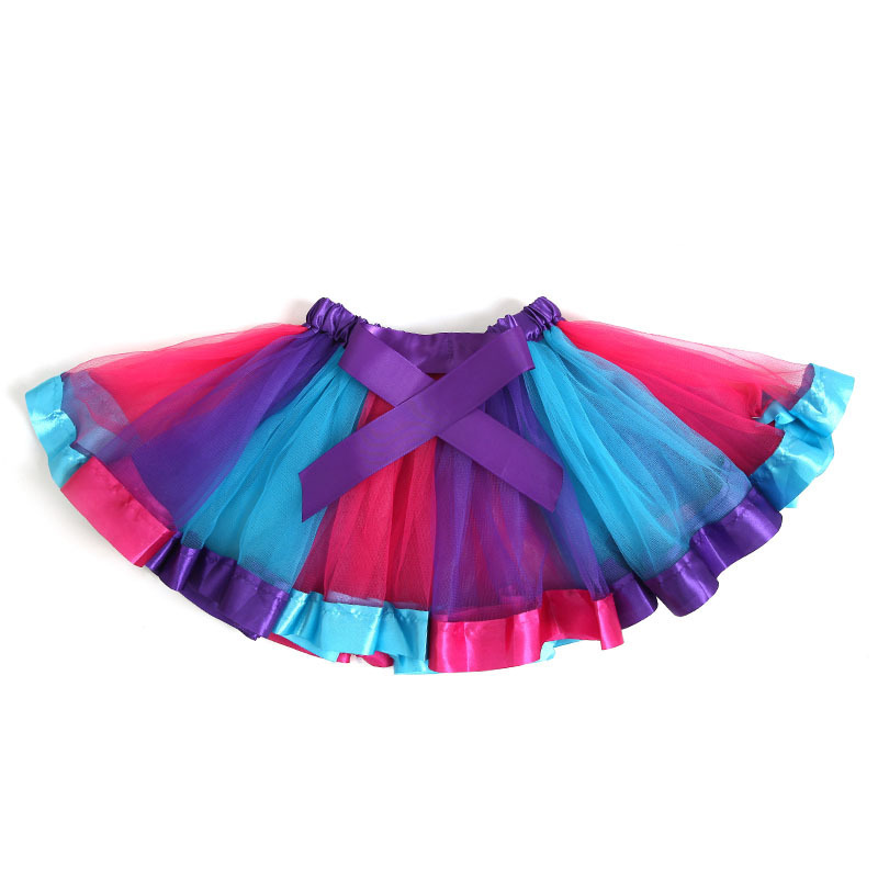 Rainbow dress Mesh tutu dress Children's Dance dress Girls' half children's dress Show Pompous dress Item Picture