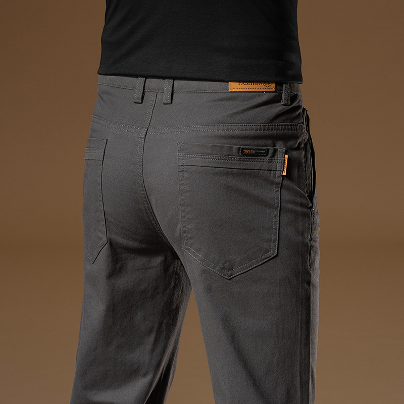 Men's pure cotton casual pants, business straight-leg slimming and trendy pants, new high-end men's trousers for Spring/Summer 2025 details Picture