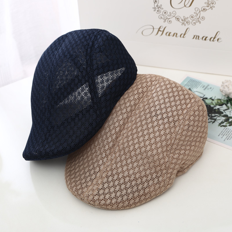 Beret caps, baseball caps, spring and summer men's and women's outdoor sunshade and sun protection caps, front caps, mesh breathable and perforated Korean style trendy Specification image