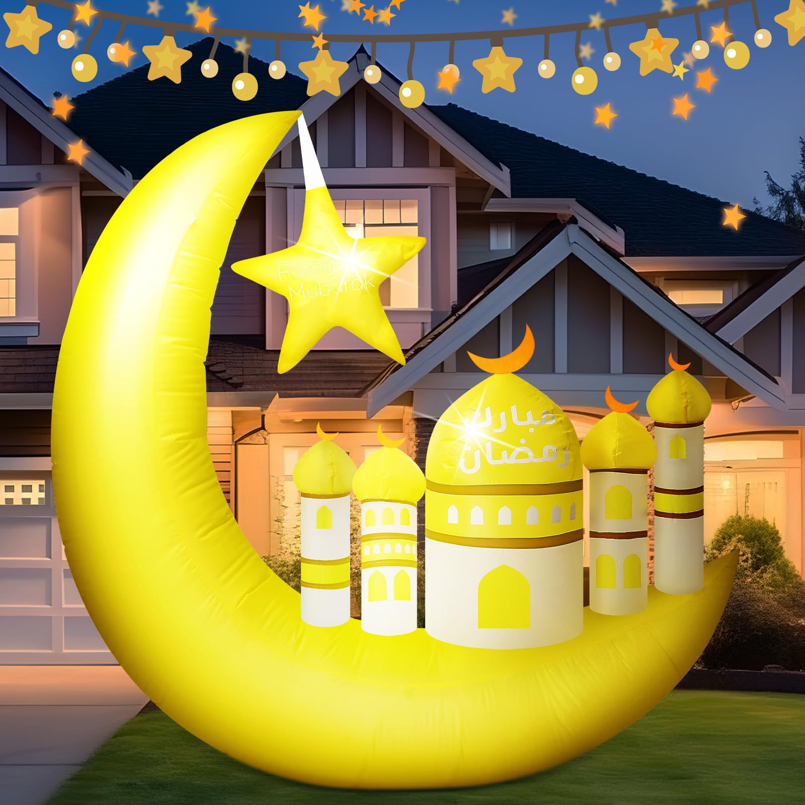 Cross-border Amazon Middle East festival air models, moon air models, illuminated led party and gathering props, inflatable air models details Picture