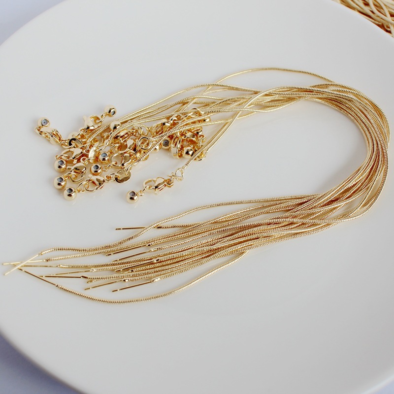 14K gold-plated color-preserving silicone snake bone universal adjustable bracelet diy handcrafted beaded bracelet semi-finished material Item Picture