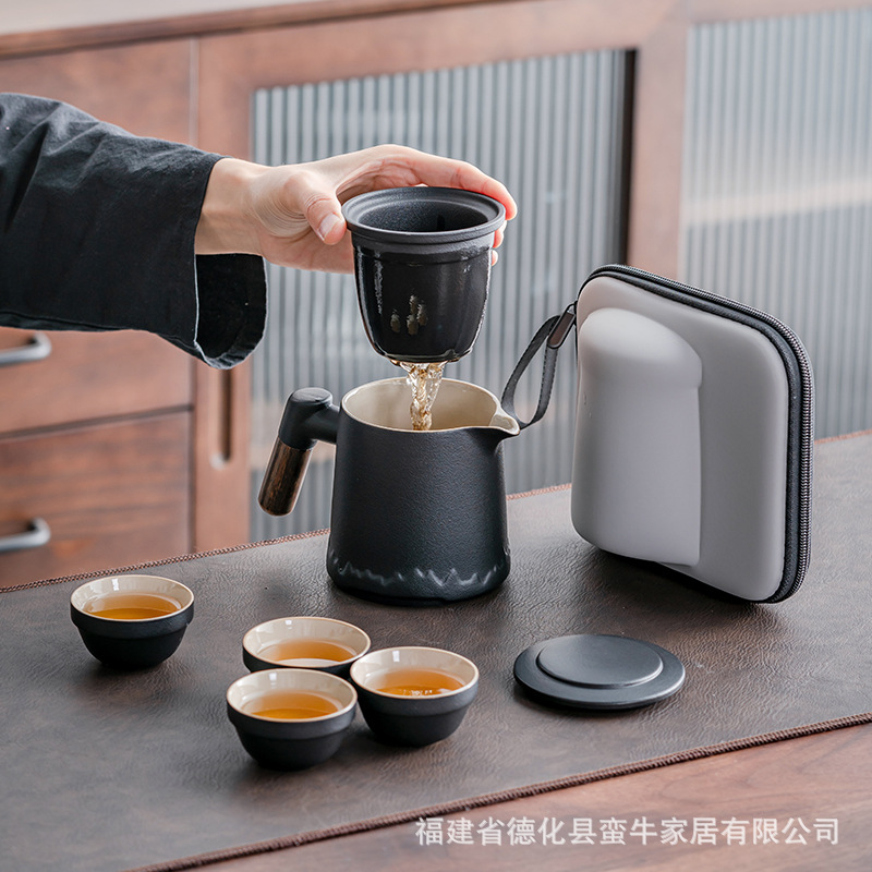 便携式户外旅行茶具套装快客杯功夫茶具露营茶具茶壶泡茶logo送礼