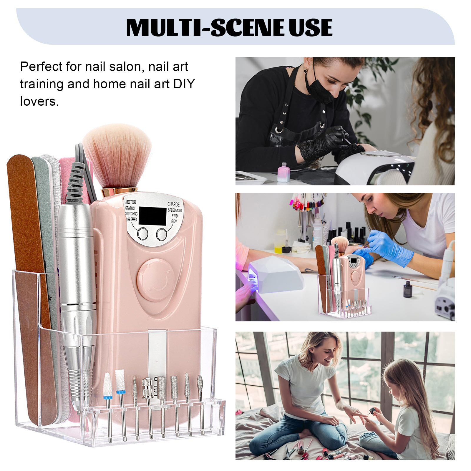 Japanese nail tools sander storage rack storage box transparent grinding head drill finishing box wholesale details Picture