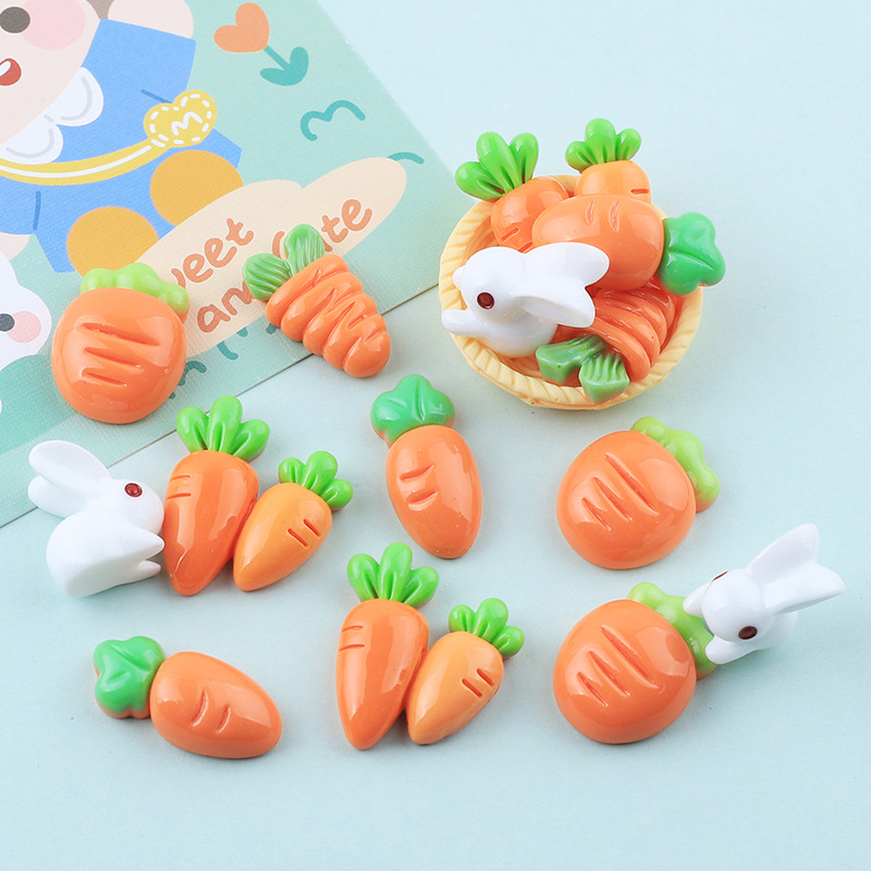 diy cream glue hair clips with little rabbit and carrot cartoon, homemade phone cases, resin accessories, shoe buckles and accessory materials diy cream glue hair clips with little rabbit and carrot cartoon, homemade phone cases, resin accessories, shoe buckles and accessory materials