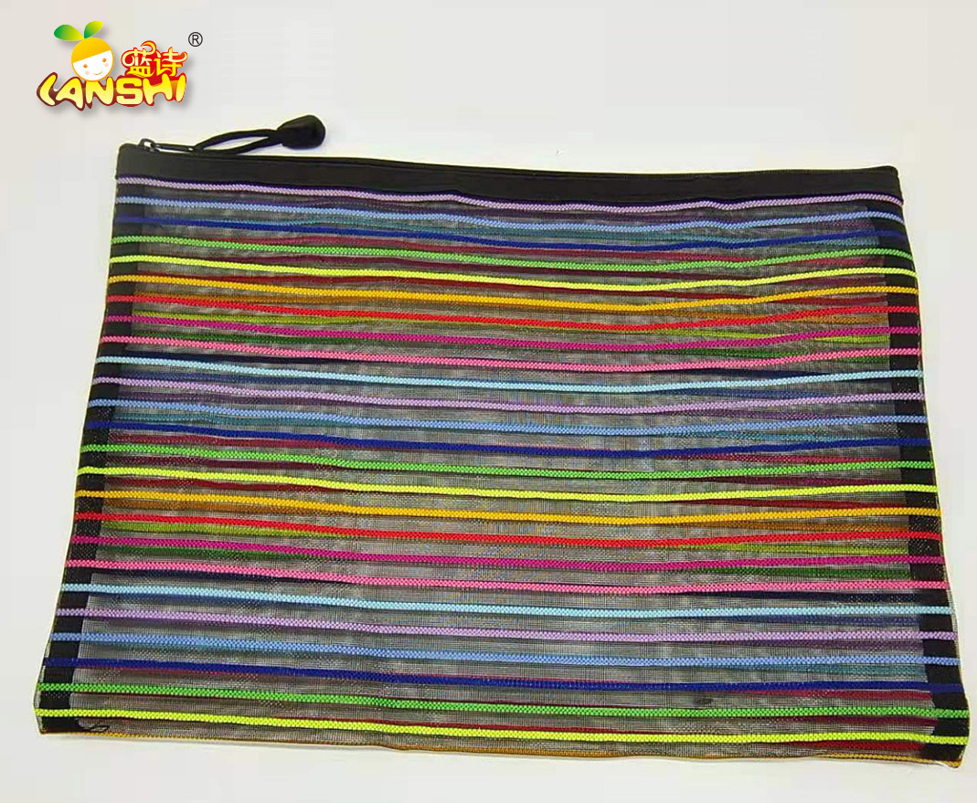أكياس شبكية ملونة من نوع نايلون، مغلفة باللونين من طراز A4. Item Picture