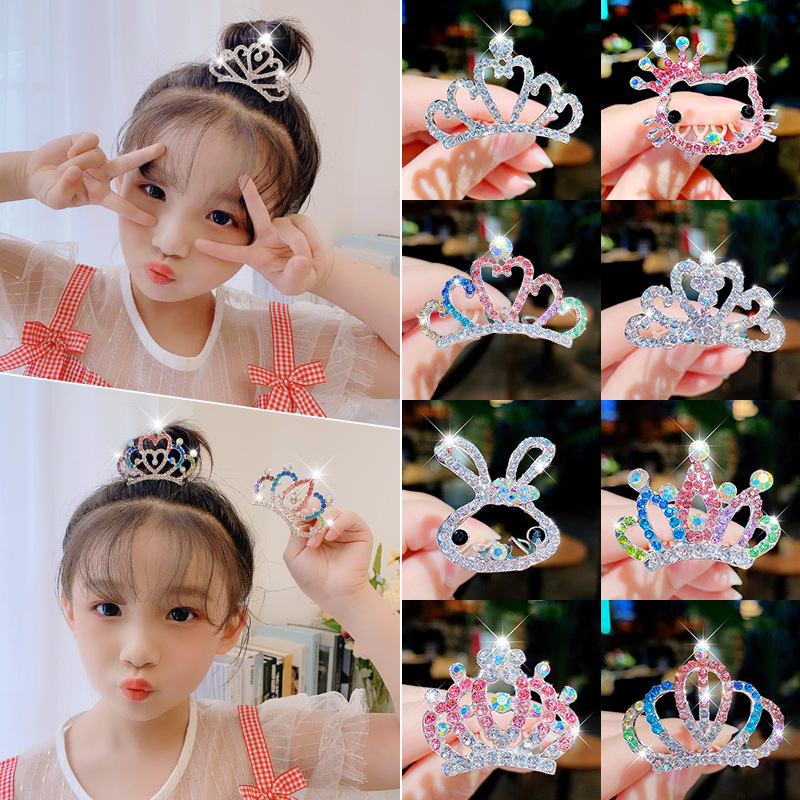 Princess Tiara Tiara For Children Girls Baby Tiara Hair Clip Hair Comb Comb Comb Rhinestone Jewelry Hair Clip For Girls