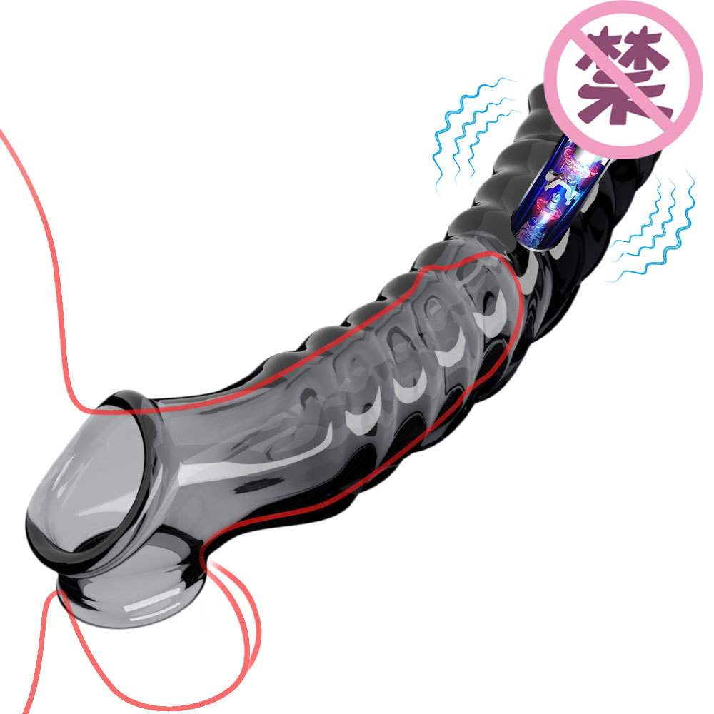Cross-border new men's Wolf tooth set, lengthened and thickened vibration set, adult sex toys Item Picture