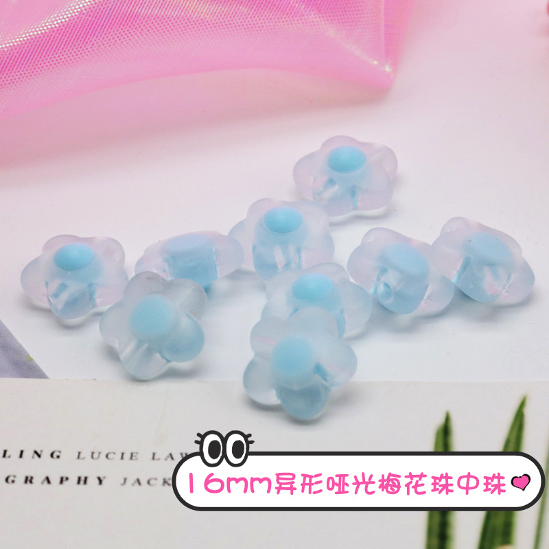 Factory direct sales of acrylic frosted plum blossom bead headbands, earrings, bracelets, children's DIY beaded and scattered jewelry accessories Specification image