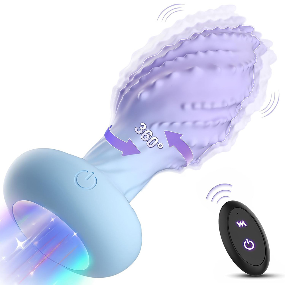英爵360°旋转怪物振动幻想玩具前列腺塞振动屁股插头情趣用品