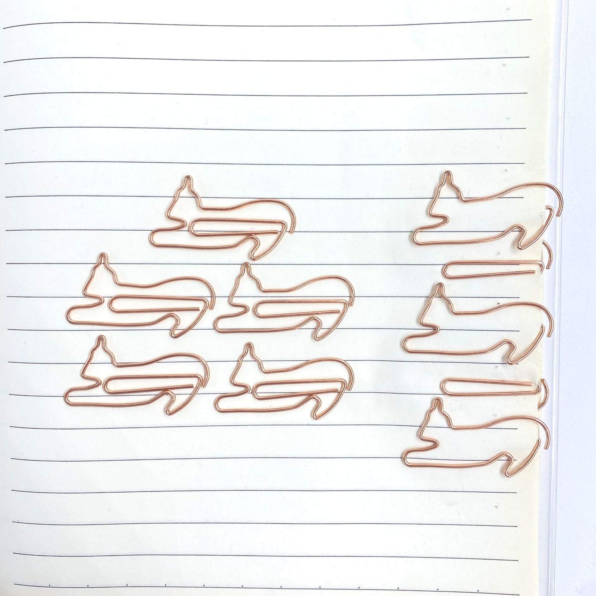 Wholesale of creative irregular-shaped paper clips, rose gold electroplated paper clips, small paper clips and fun office supplies details Picture