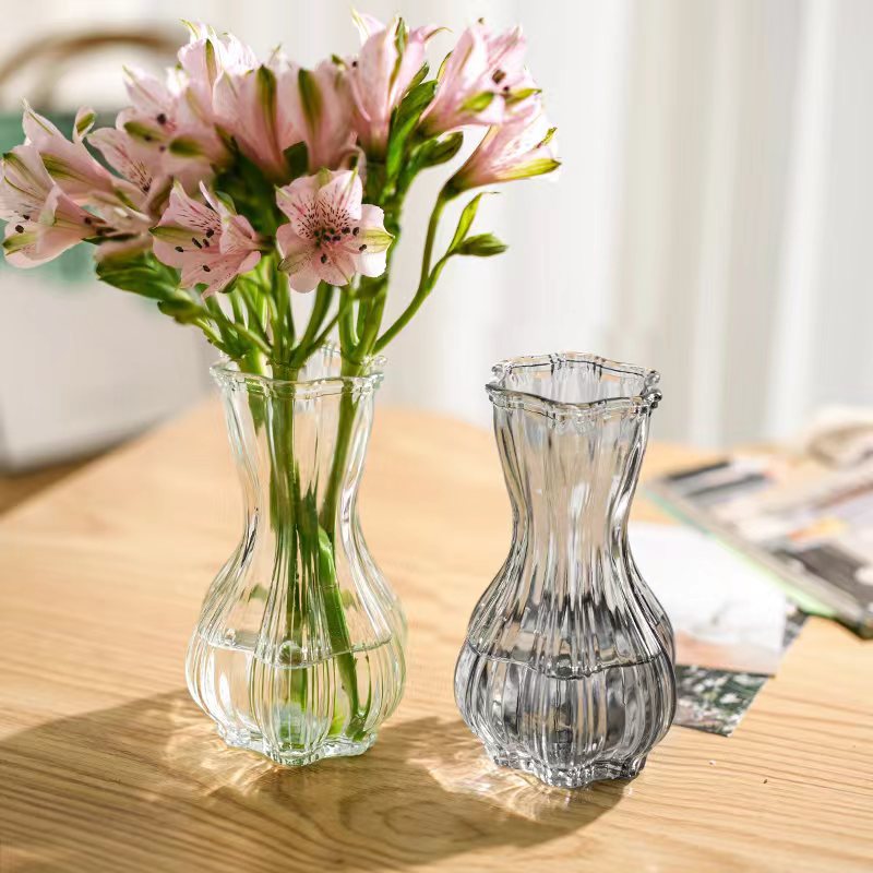 Simple Modern Glass Vase High Appearance Level Ins Wind Small Mouth Living Room Bedroom Desktop Water Raised Flower Arrangement Decoration Specification drawing