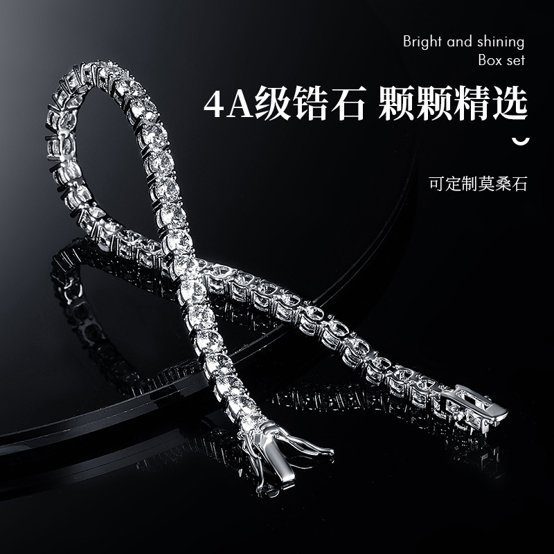 Clásico 18K oro plateado circonitas pulsera de tenis de alto nivel sentido lleno de diamantes personalidad moda tendencia europea y americana hip hop nuevo Application Scenario
