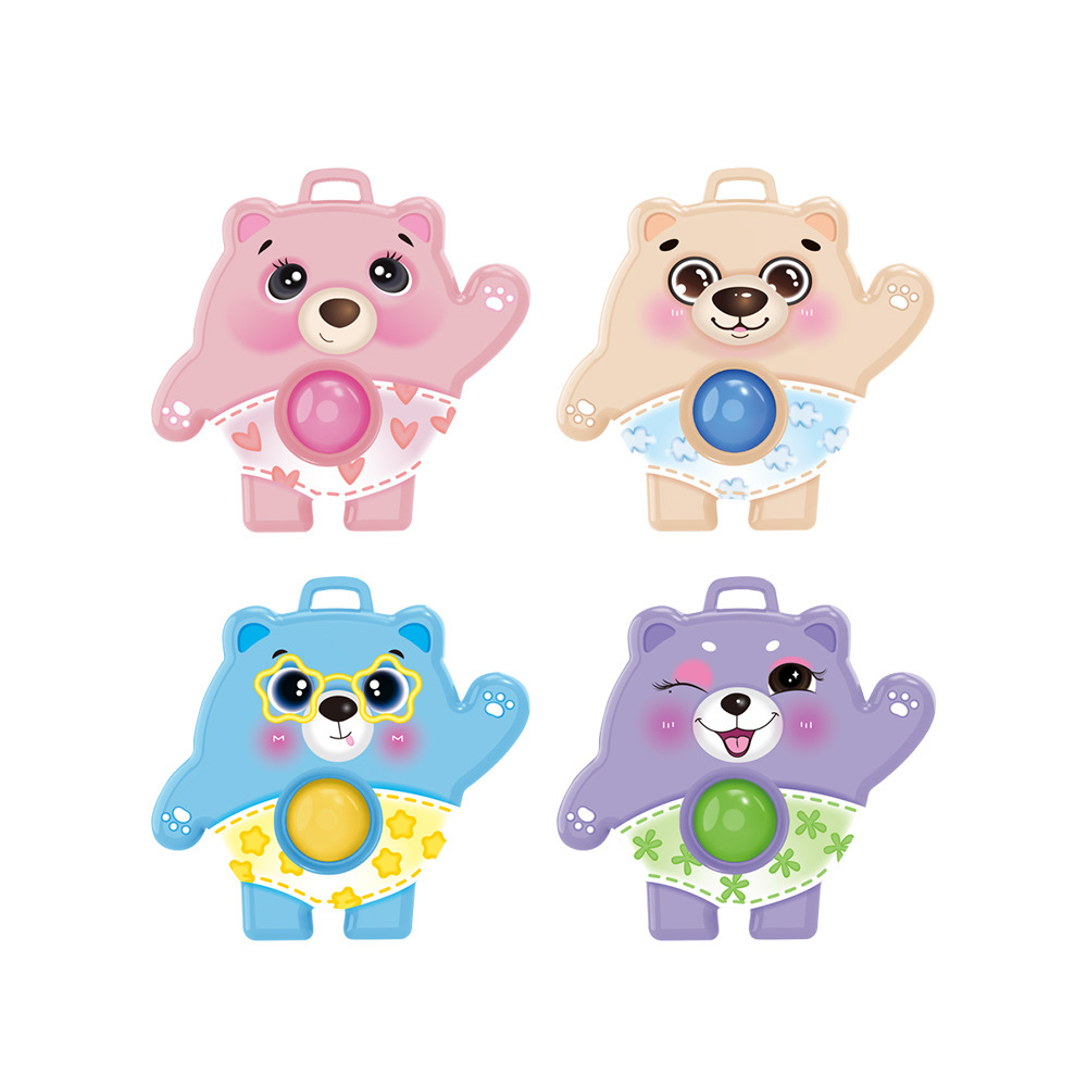 Cross-Border New Ice Bear Finger Bubble Music Decompression Toy Educational Silicone Stress Relief Toy Rat Killer Pioneer Pendant Item Picture