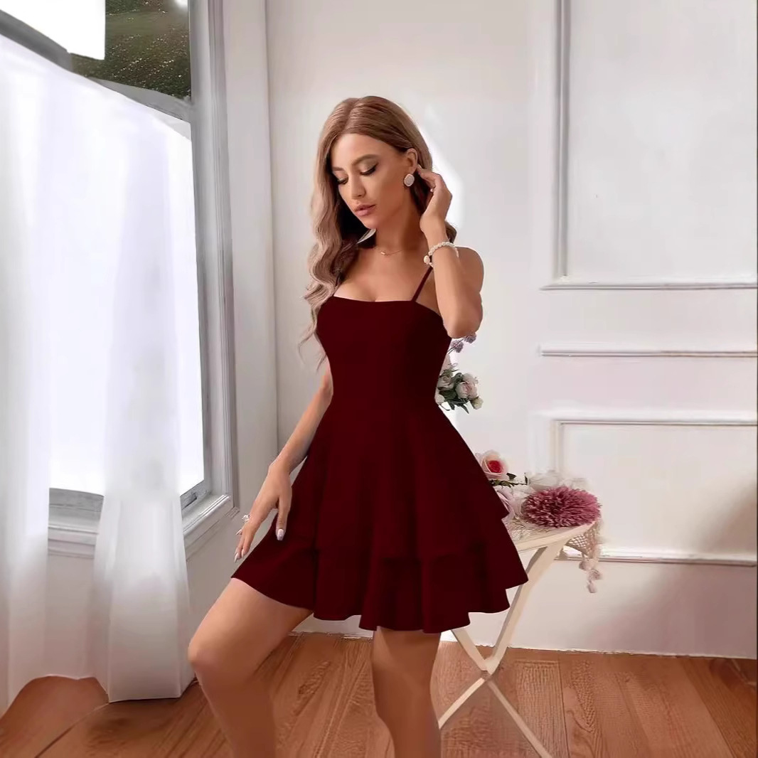 Amazon cross-border European and American spring and summer bow tie short sexy halter mini dress for women Application Scenario