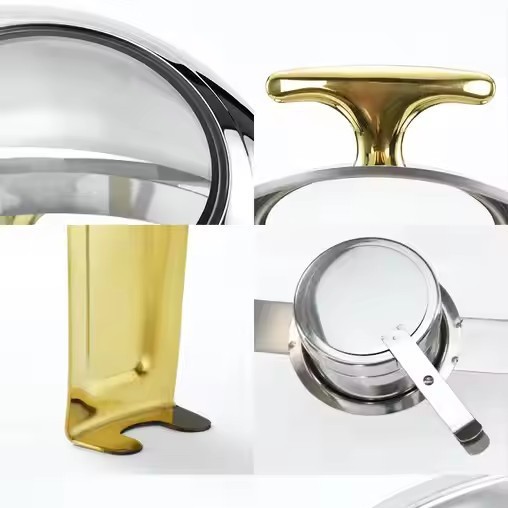 Cross Border Buffet Stove Clamshell Insulation Furnace Stainless Steel Electric Heating Buffy Stove Hotel Buffet Insulation Pot Tableware details Picture