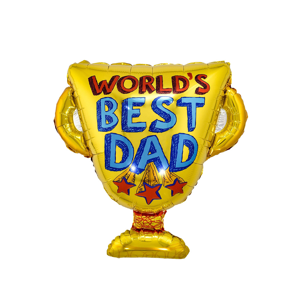 Father's Day Balloon Papa Bow Tie Trophy Tie Beard Father's Day Slogan Aluminum Film Balloon Decoration Specification drawing