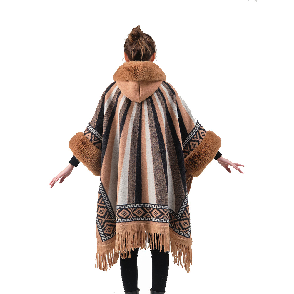 Popular Cape Cape Plus Velvet Trend Fashion High-End Cape Manufacturers Direct Sales 43 Specification drawing