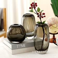 新款创意高档琉璃花瓶北欧风小口花瓶摆件艺术客厅水培插花装饰品